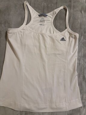 adidas Cream Racerback Athletic Tank Top